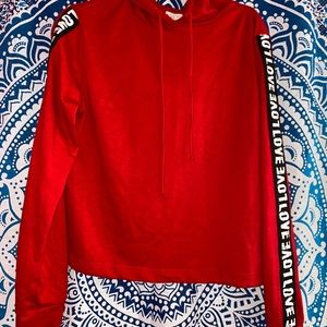 Red long sleeve shirt w/ hood